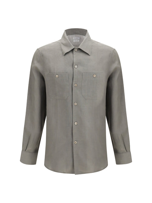 Brunello Cucinelli Easy-fit linen Shirt with chest pockets - Khaki