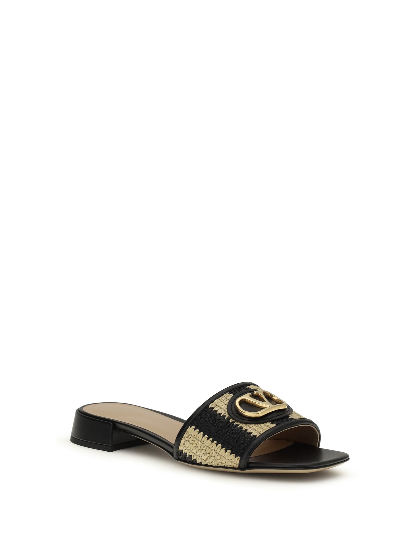 VALENTINO GARAVANI VLogo Signature raffia slide Sandals