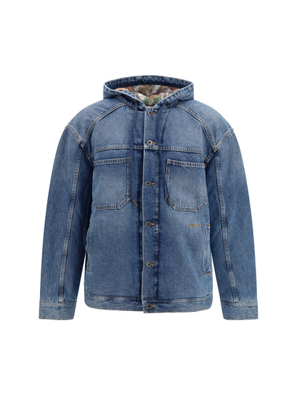 Off-White Bookish padded denim Jacket - Light Medium Blue
