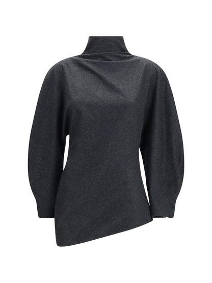 Khaite Harlow wool-cashmere Top - Charcoal