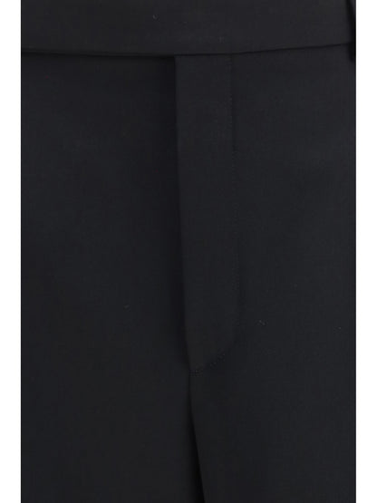 Saint Laurent Fluid Grain de Poudre Pants - Noir
