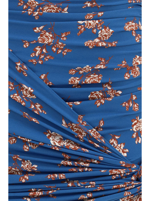 Magda Butrym Draped floral-print swim Mini Skirt - Blue