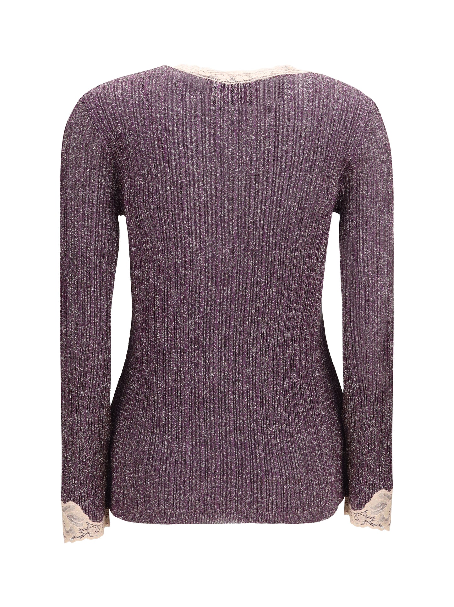 VALENTINO Lurex knit Cardigan with lace