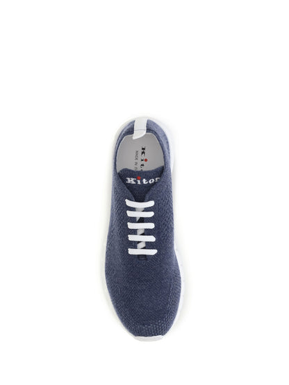 Kiton Fabric Sneakers - Indaco