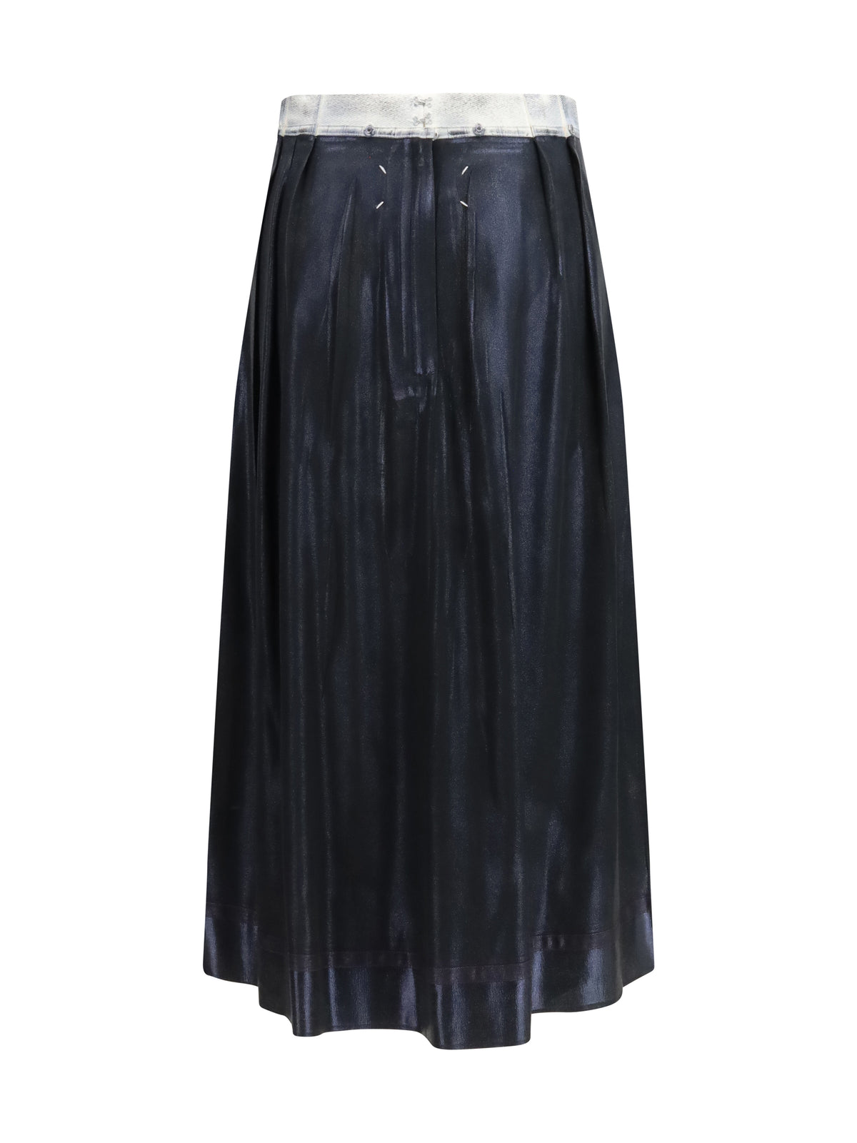 Maison Margiela Foil-treated midi Skirt - Black