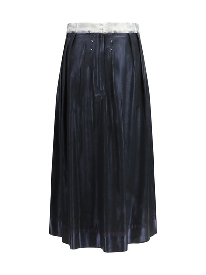 Maison Margiela Foil-treated midi Skirt - Black