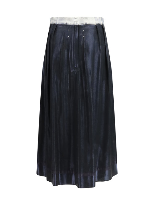 Maison Margiela Foil-treated midi Skirt - Black