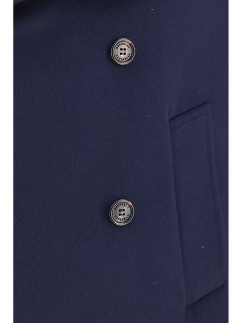 Brunello Cucinelli Double-breasted wool Coat - Blue Colorato+Rubino