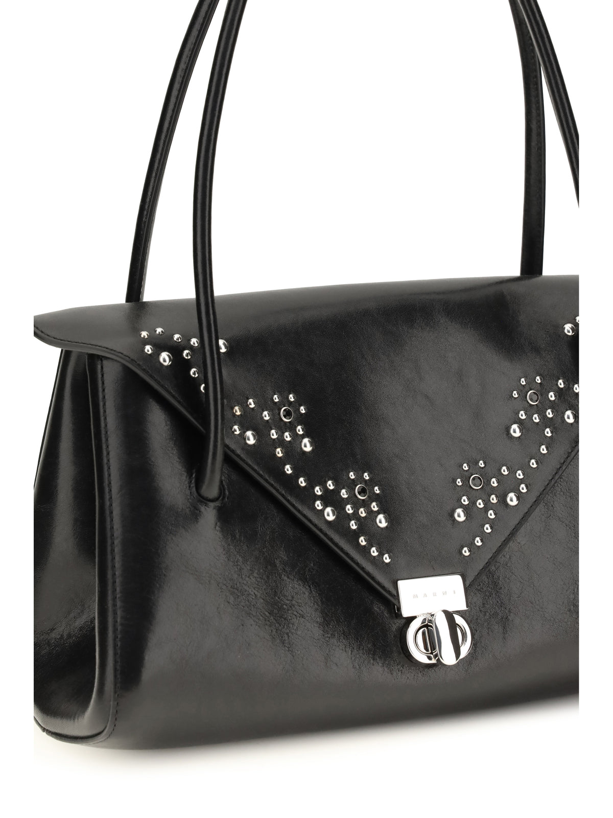 Marni Milanetto studded leather Shoulder Bag - Black