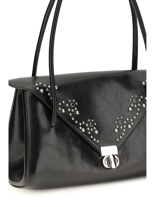 Marni Milanetto studded leather Shoulder Bag - Black