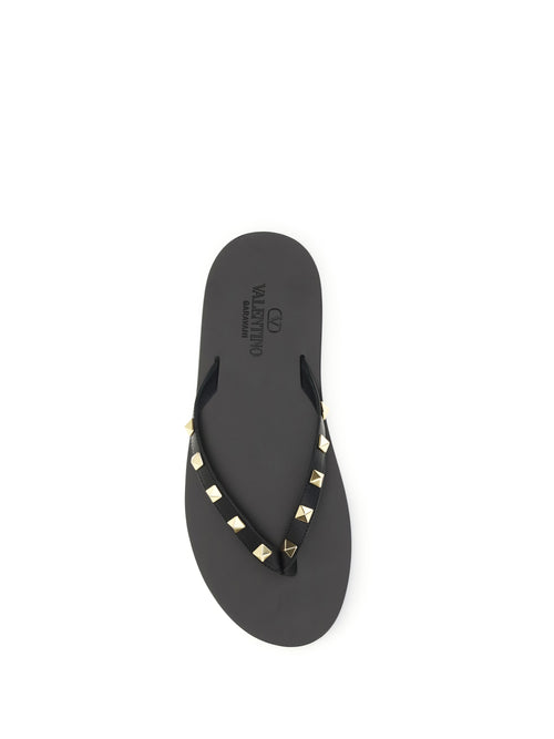 Valentino Garavani Rockstud thong Sandals - Black