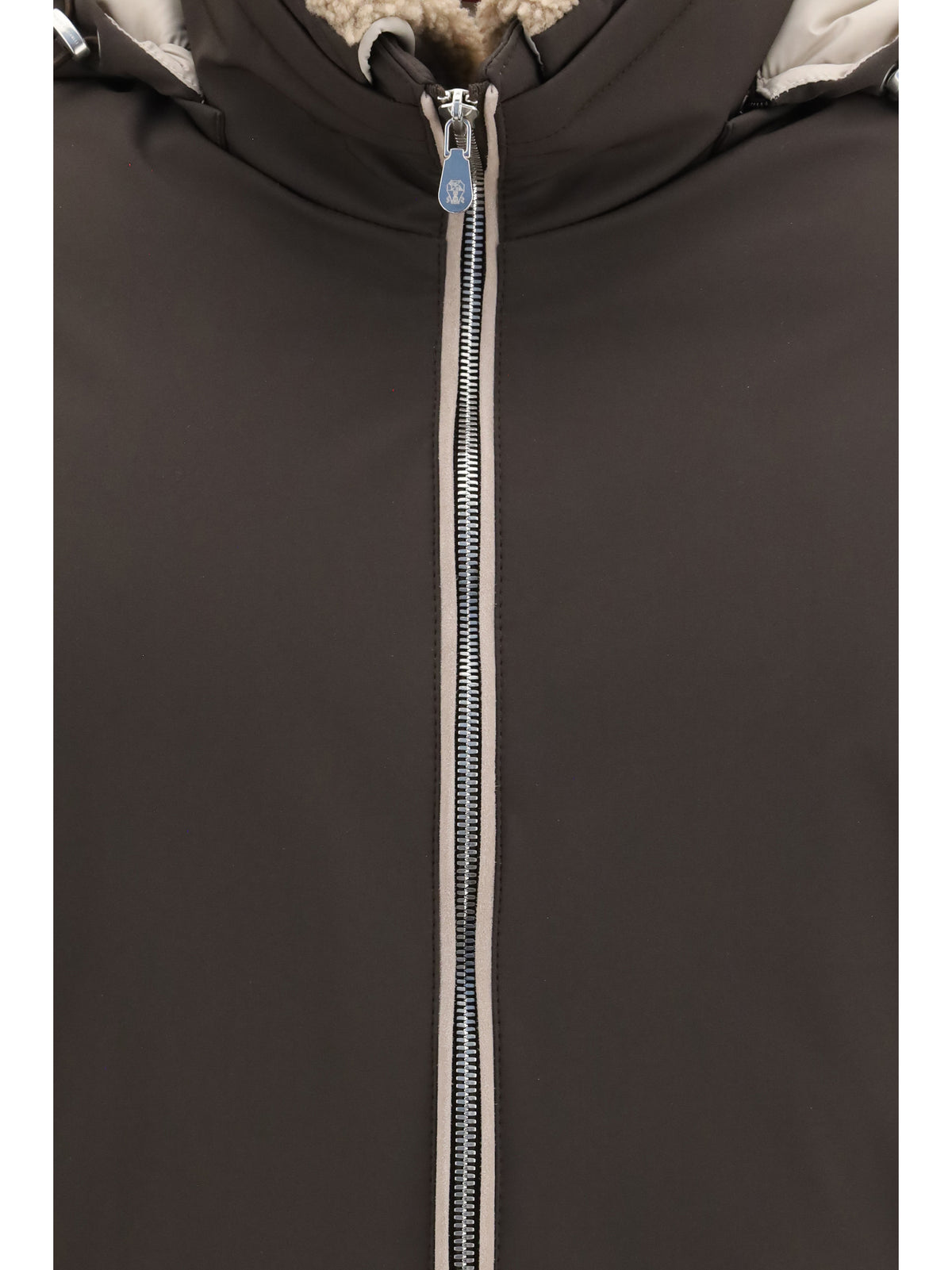 Brunello Cucinelli Nylon Down Jacket with removable hood - Testa Di Moro