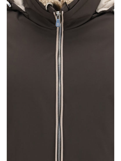 Brunello Cucinelli Nylon Down Jacket with removable hood - Testa Di Moro