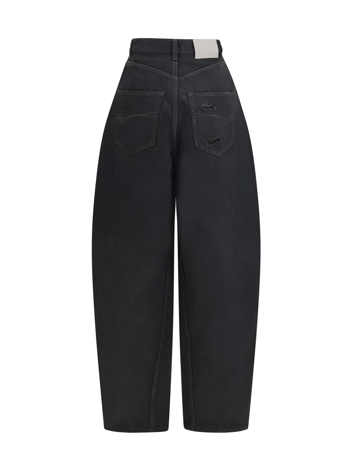 Balenciaga High-waisted twisted-seam Pants - Lt Vint Blck W Eff