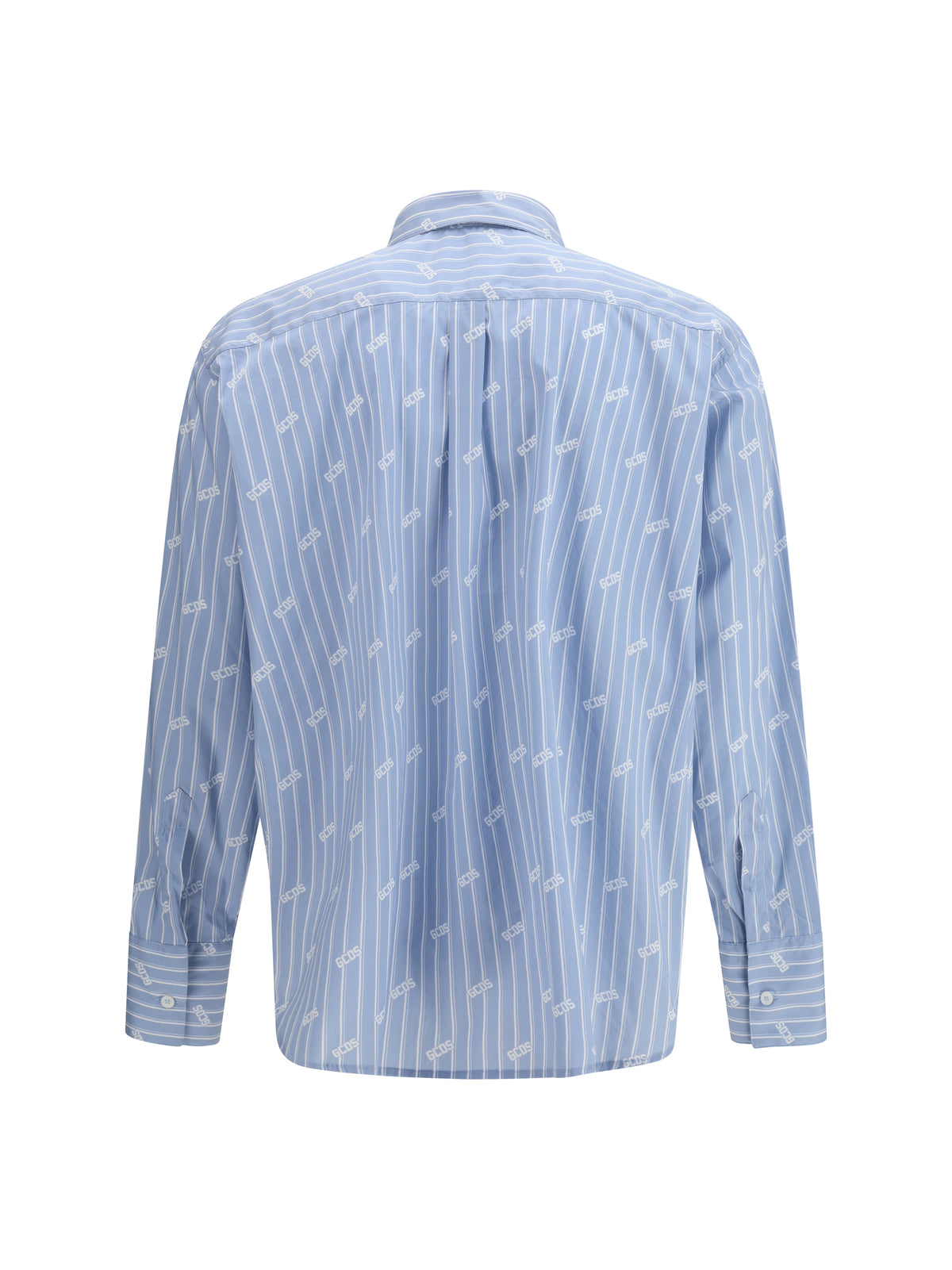 GCDS Pinstripe Logo Shirt - Faded Blue/White