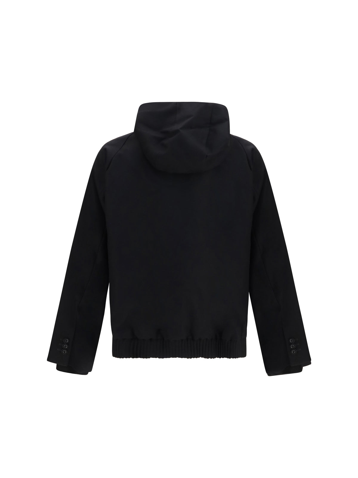 Sacai Hooded flannel Jacket - Black