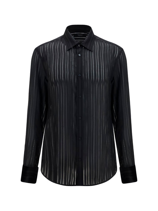 GUCCI Striped silk gauze Shirt