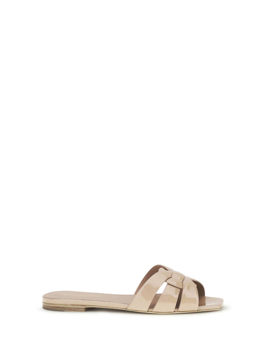 SAINT LAURENT Tribute patent leather Sandals