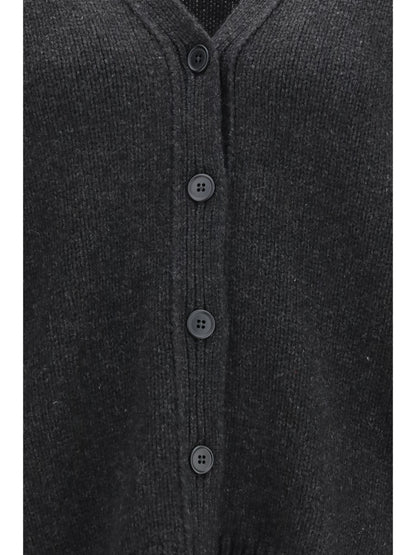 The Row Pranavi cashmere Cardigan - Charcoal Melange