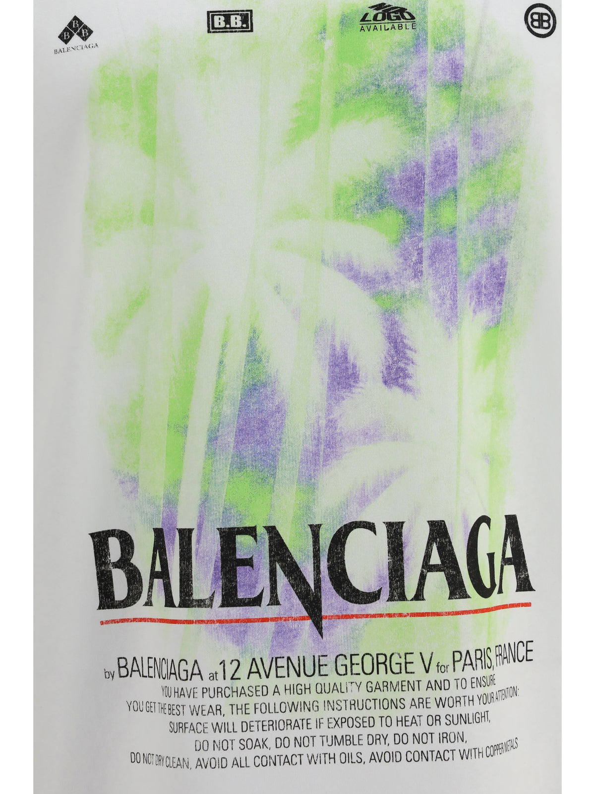 Balenciaga Printed cotton T-shirt - Full White