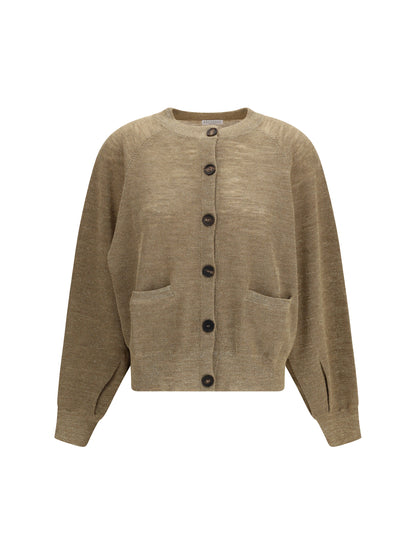 BRUNELLO CUCINELLI Linen blend Cardigan with lurex effect