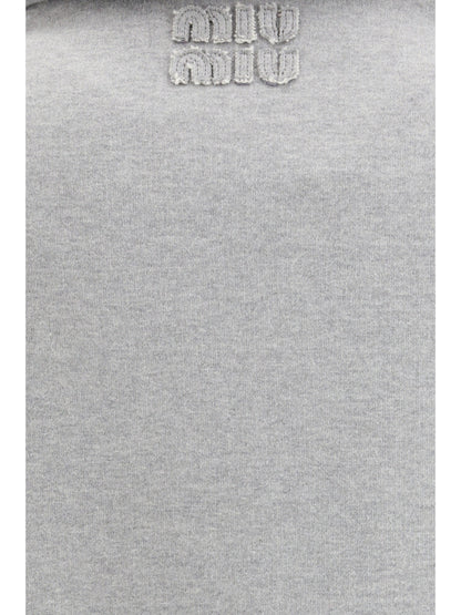 Miu Miu Sweatshirt with oblique zip closure - Grey