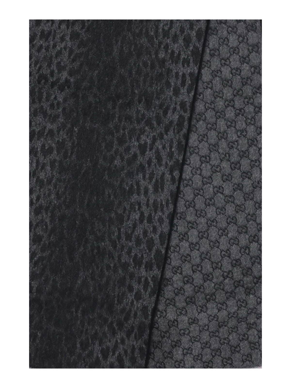 Gucci Leopard-print wool Scarf with monogram - Flanner/Black