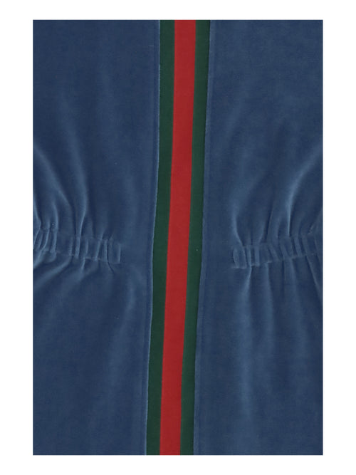 Gucci Chenille Web Stripe Dress for Girl - Blue Denim/Mix
