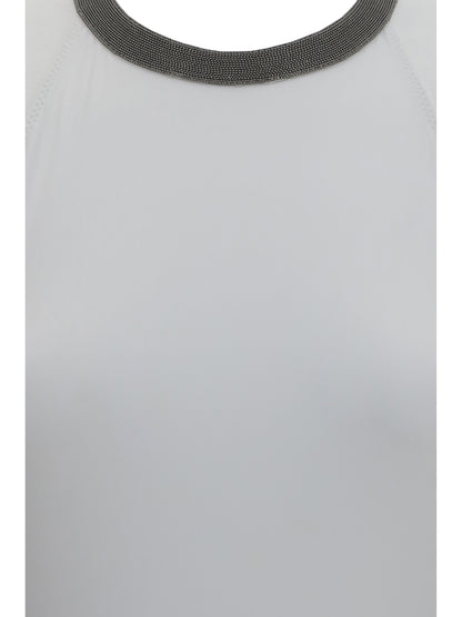 Brunello Cucinelli One-piece Swimsuit with monili embellishment - White