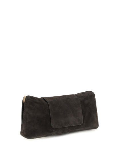 Versace Vivian suede Pouch - Moka Gold