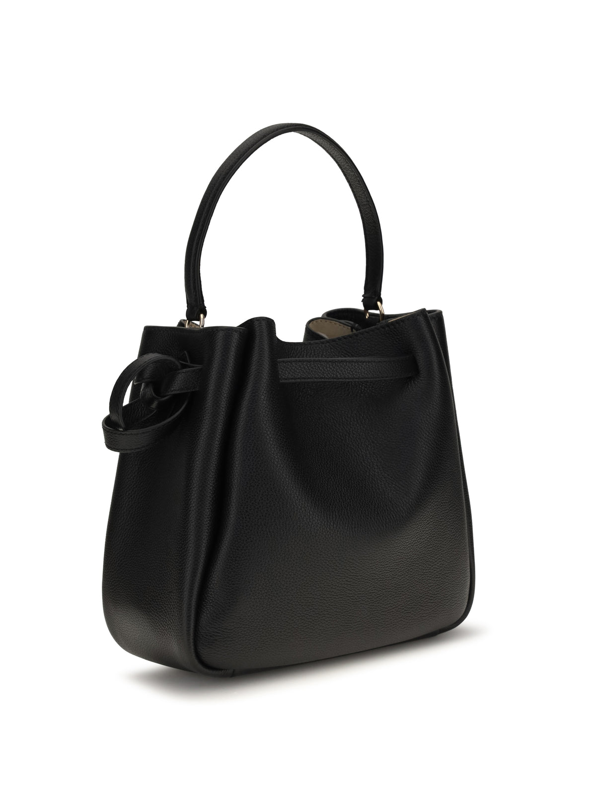 Tory Burch Romy Hammered leather Bucket Bag - Black