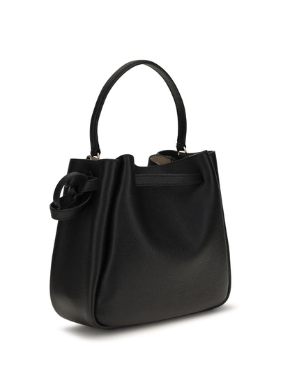 Tory Burch Romy Hammered leather Bucket Bag - Black
