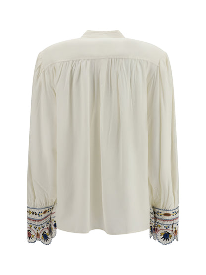 Marant Étoile Monique embroidered Top - Ecru