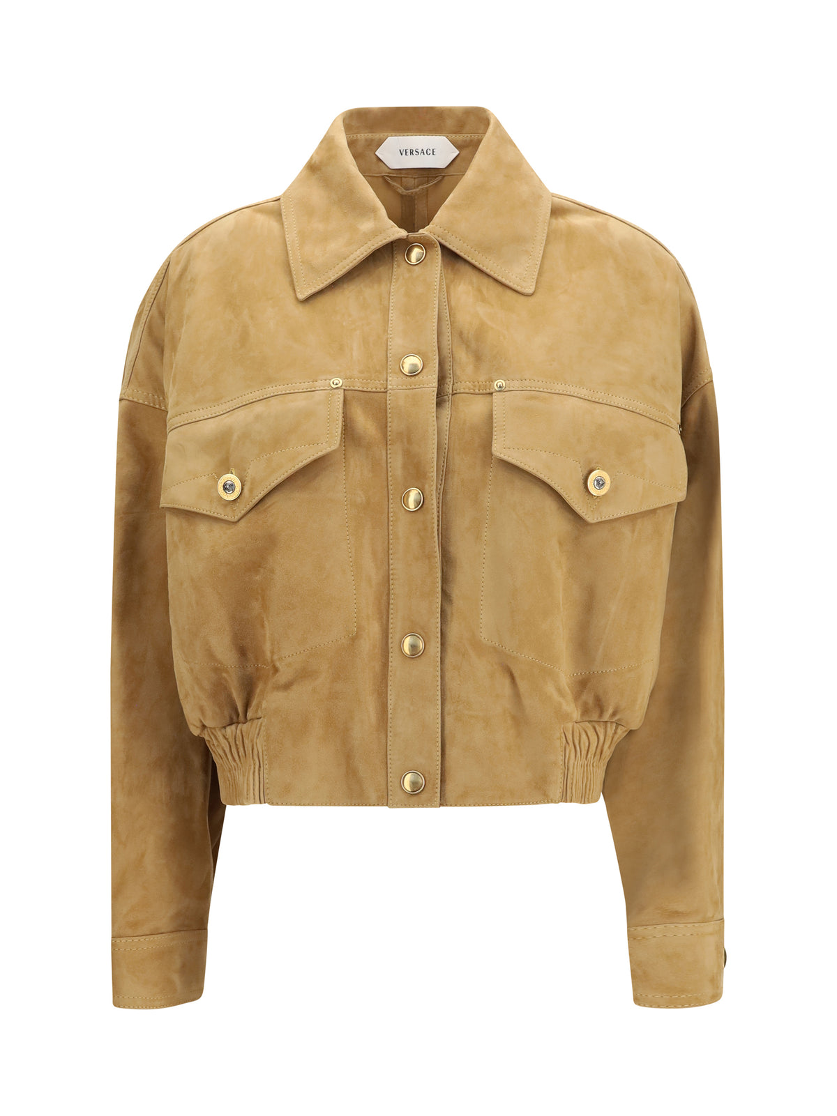 Versace Suede Blouson Jacket - Natural