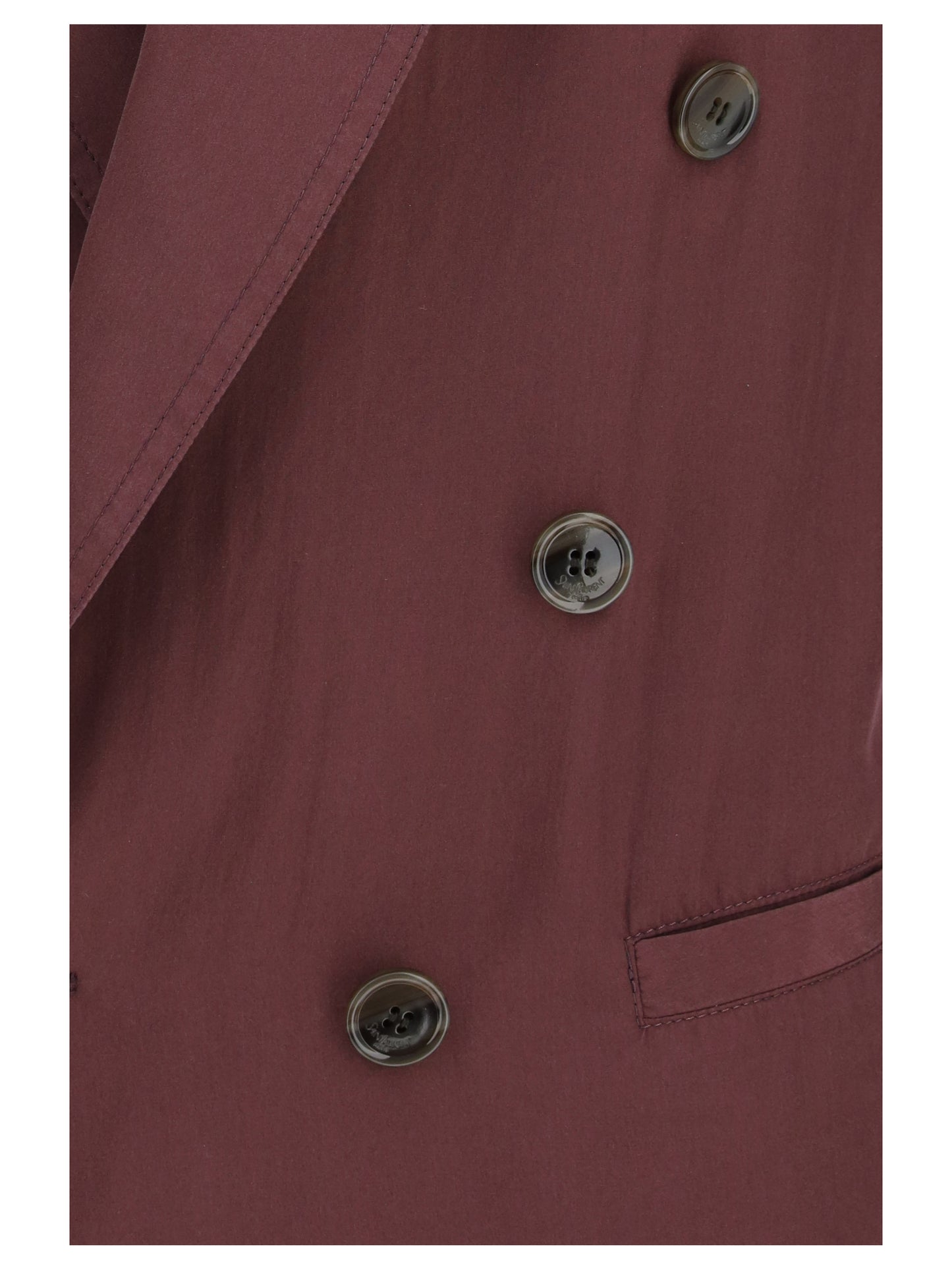 SAINT LAURENT Double-breasted fluid silk Blazer