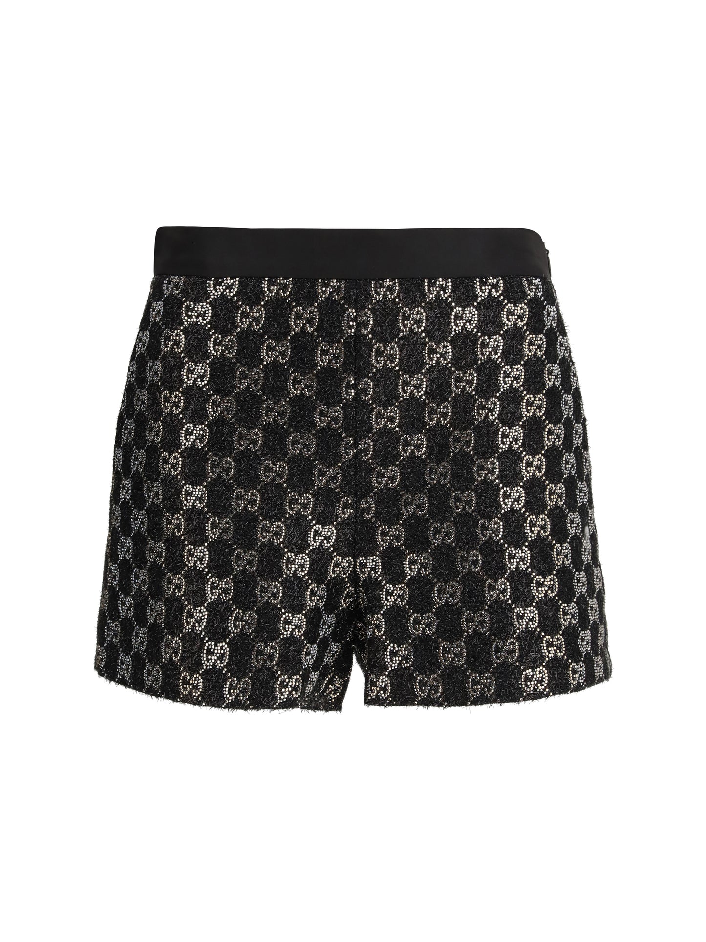 GUCCI Tweed wool lamé embroidered Shorts
