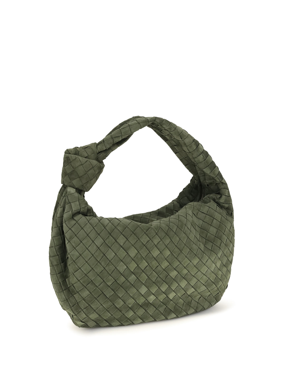 Bottega Veneta Jodie Handbag - Green Tweed-Gold