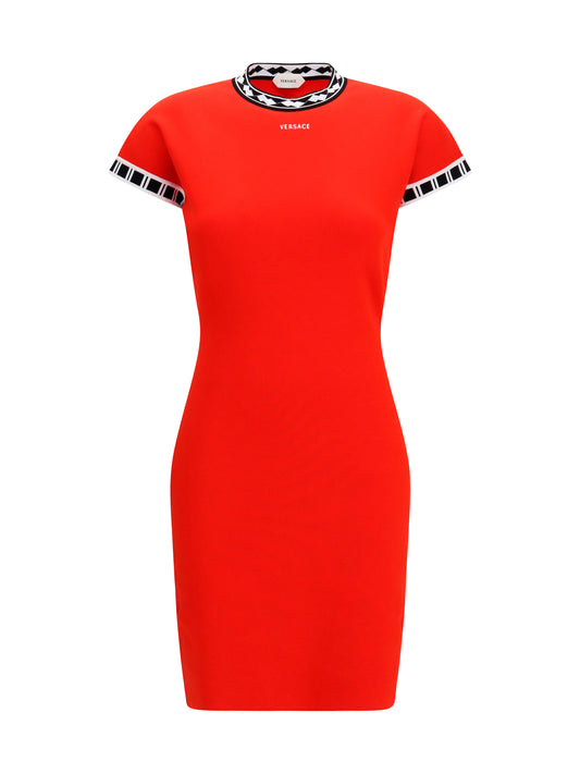 Versace Cotton knit mini Dress - Scarlet