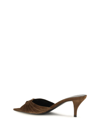 SAINT LAURENT Babylone suede Sandals Mules