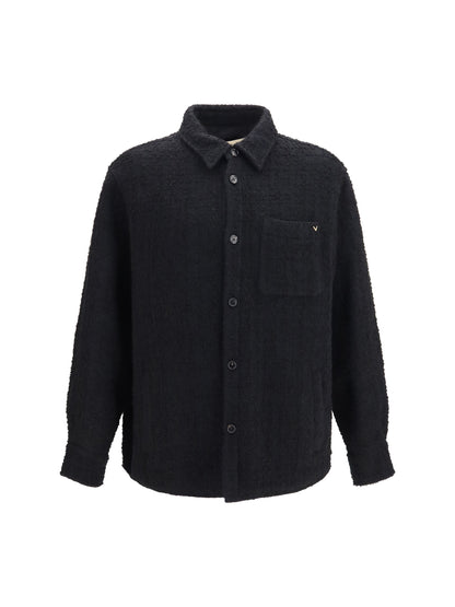 Valentino Textured high-neck Jacket - Black