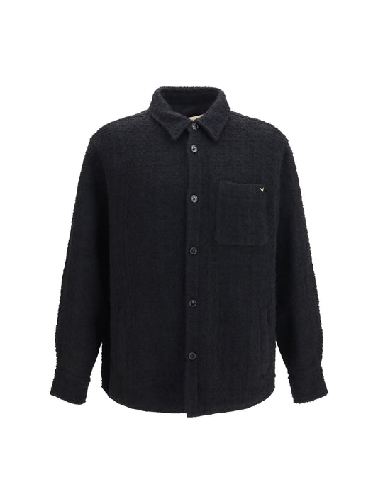 Valentino Textured high-neck Jacket - Black