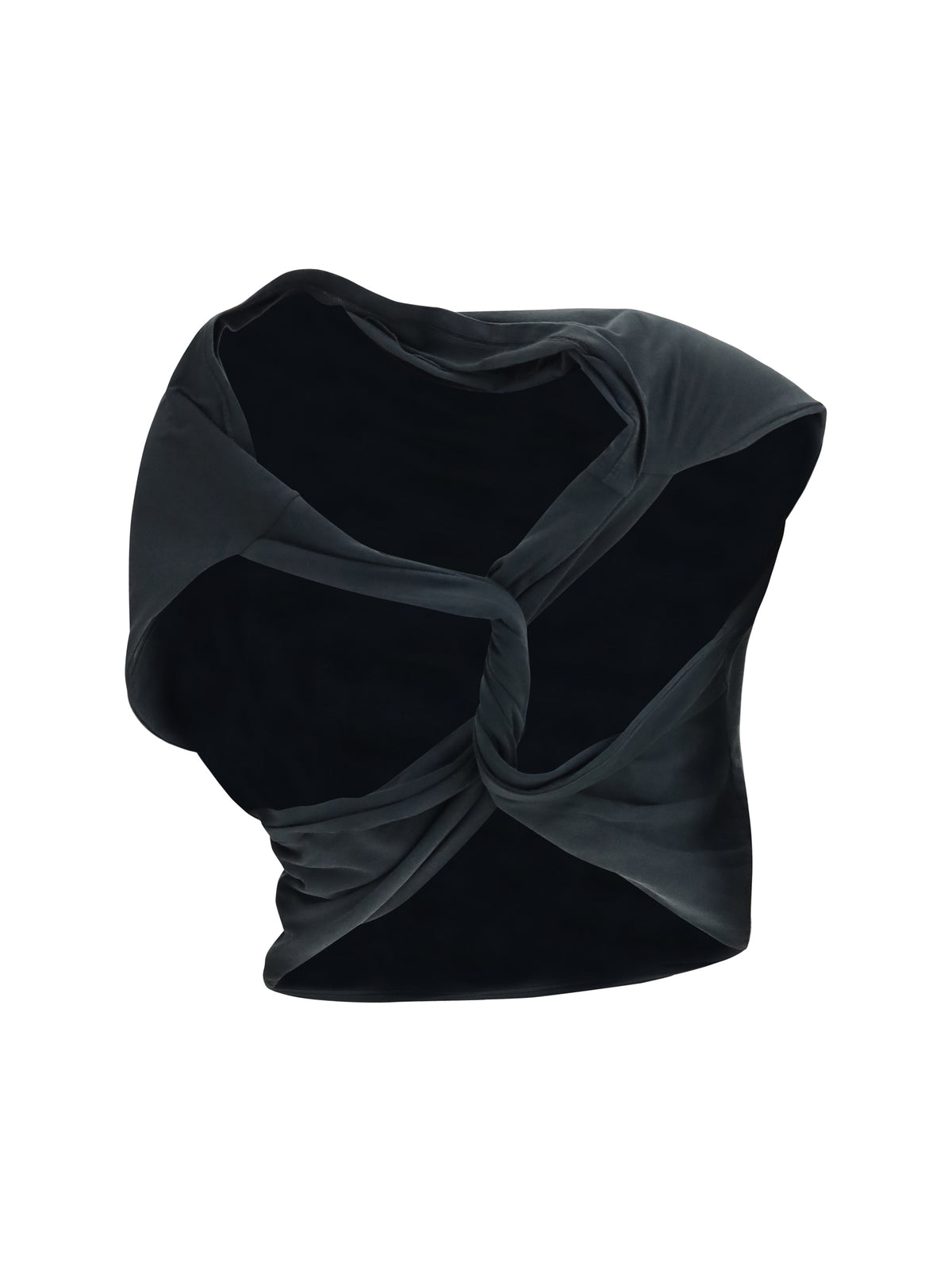 Maison Margiela Asymmetric draped jersey Top - Washed Black