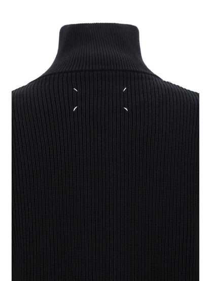 Maison Margiela Cotton zip-up Sweater - Black