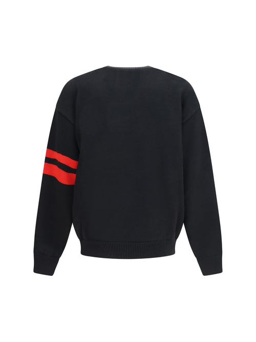 GCDS Logo crewneck Sweater - Black/Red