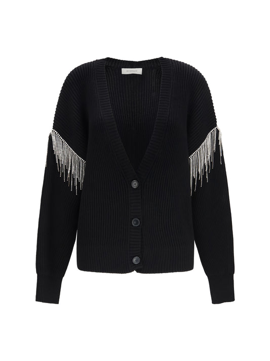 Max Mara Sportmax Pagine virgin wool Cardigan with sparkling details - Black Unito