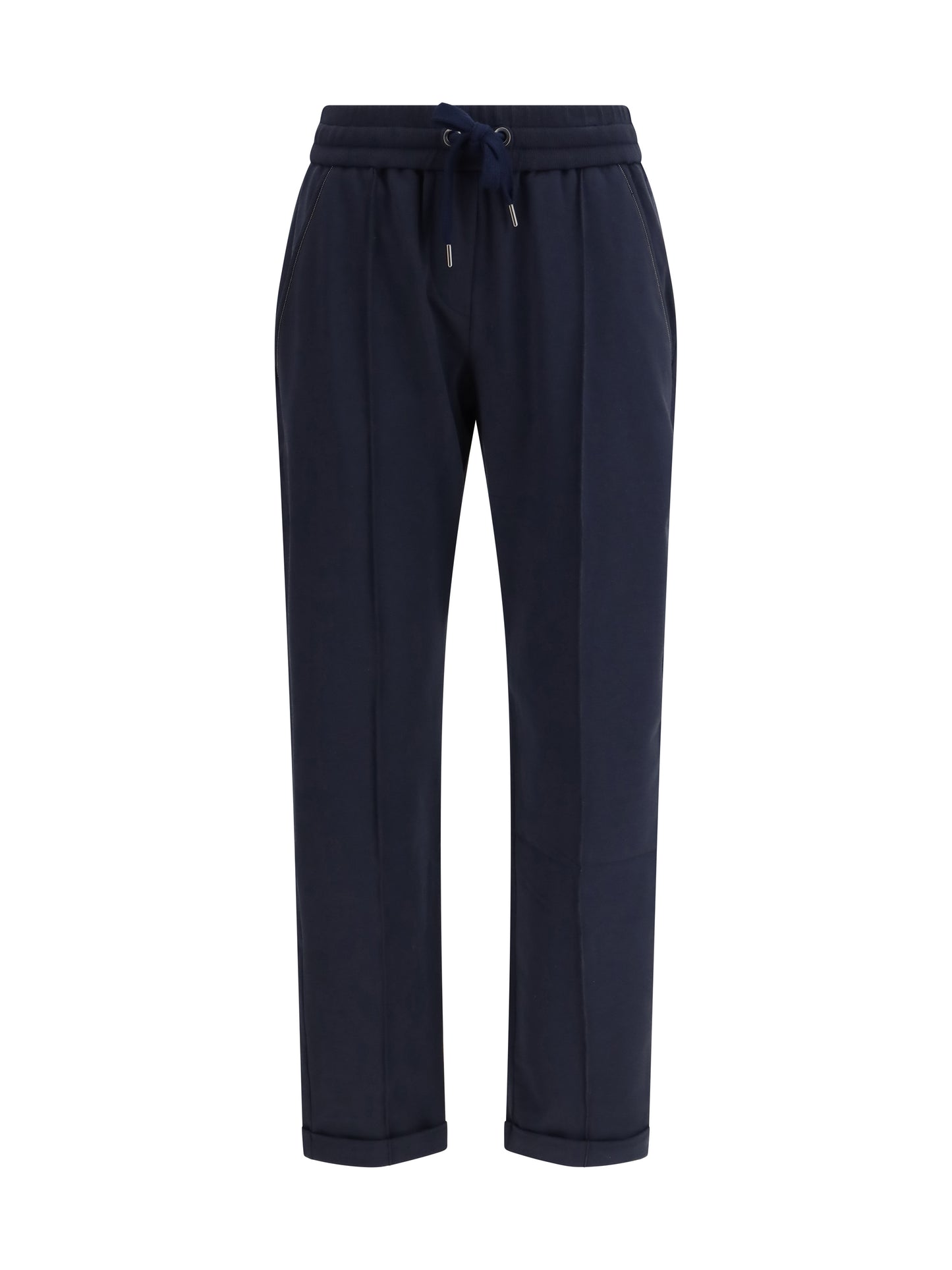 BRUNELLO CUCINELLI Track stretch-fleece Trousers with monili detailing