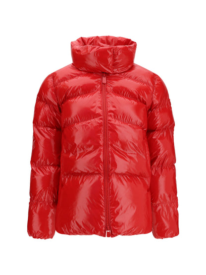 Pinko Glossy quilted Puffer Jacket - Red Burgundy Wine