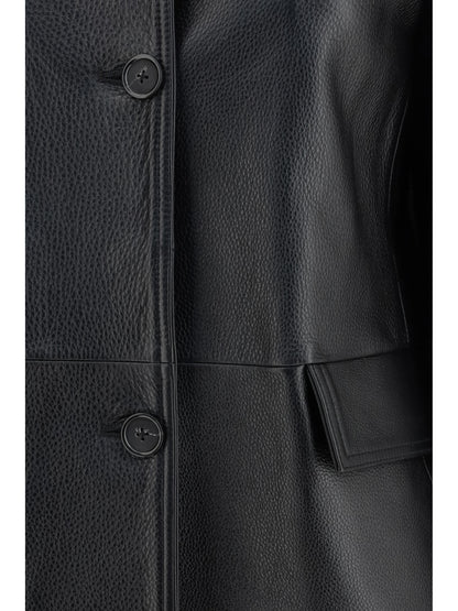 Toteme Grained leather Jacket - Black