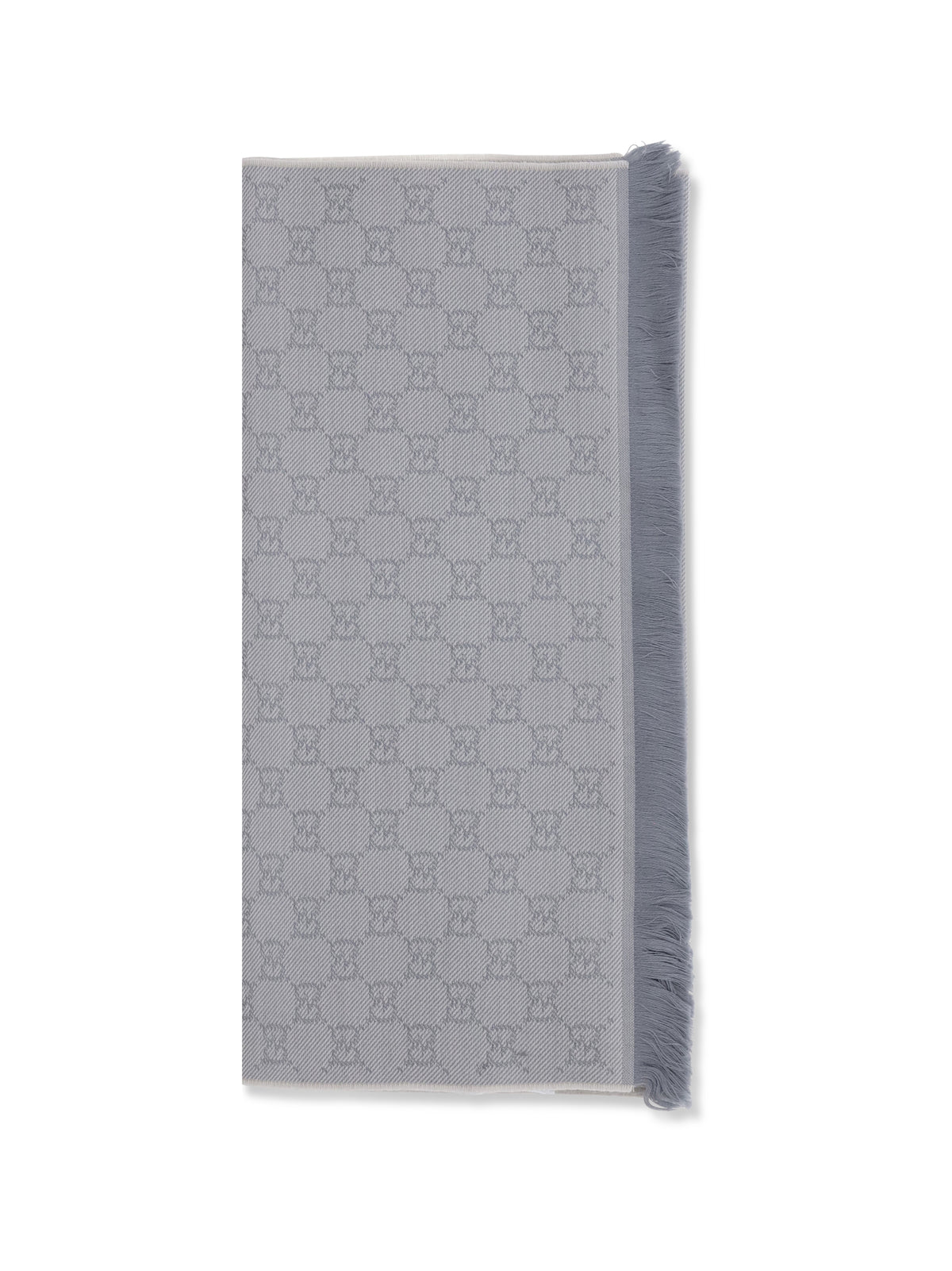 Gucci GG Supreme embroidered wool Scarf - Shell/Sky Blue
