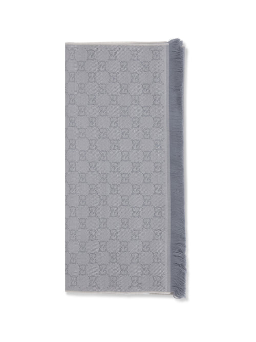 Gucci GG Supreme embroidered wool Scarf - Shell/Sky Blue